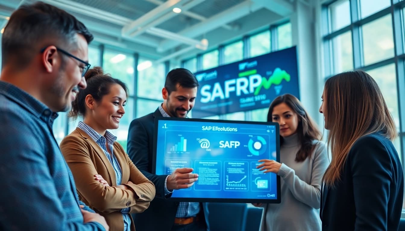 Effiziente Zusammenarbeit im SAP ERP-Projekt in einem modernen Buero.