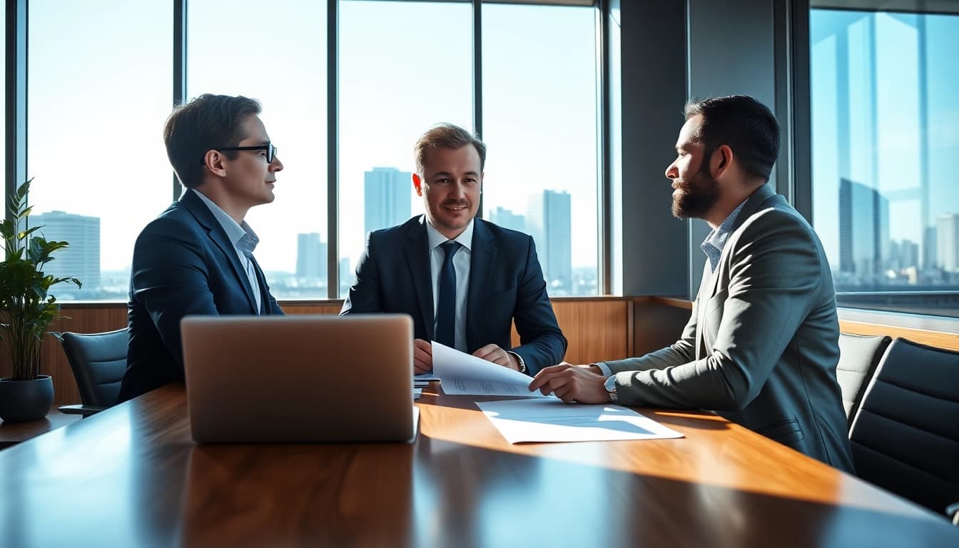 Headhunter Schweiz berät Kandidaten in einem modernen Büro.