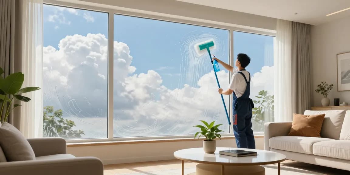 Professional window cleaning in Bern highlighting spotless fensterreinigung bern service in a bright home.