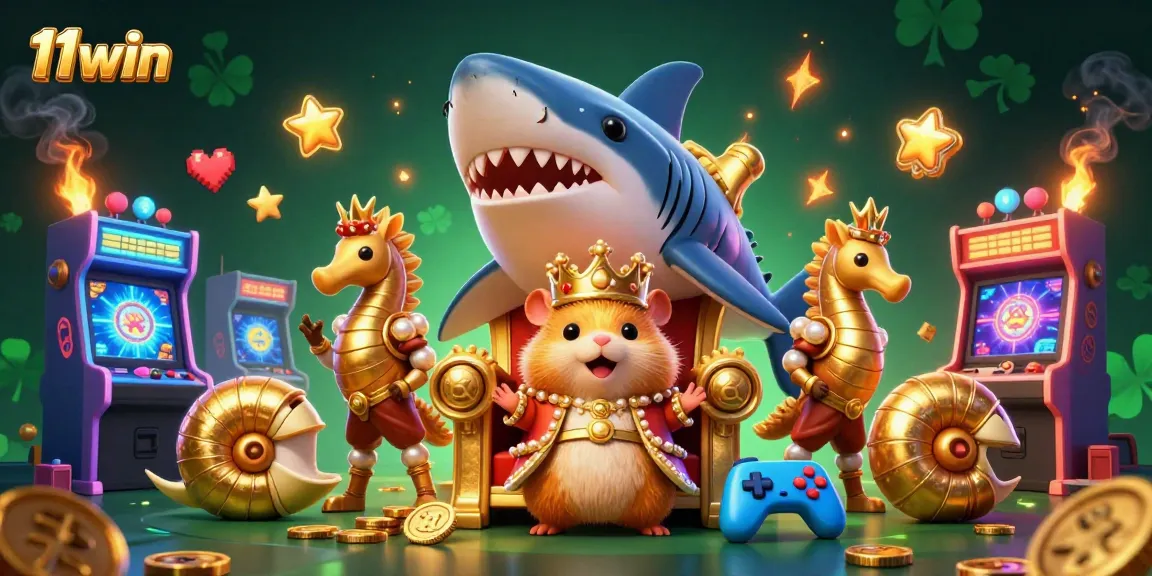 Experience the thrill of gaming at 11win with lively characters and vibrant casino elements.