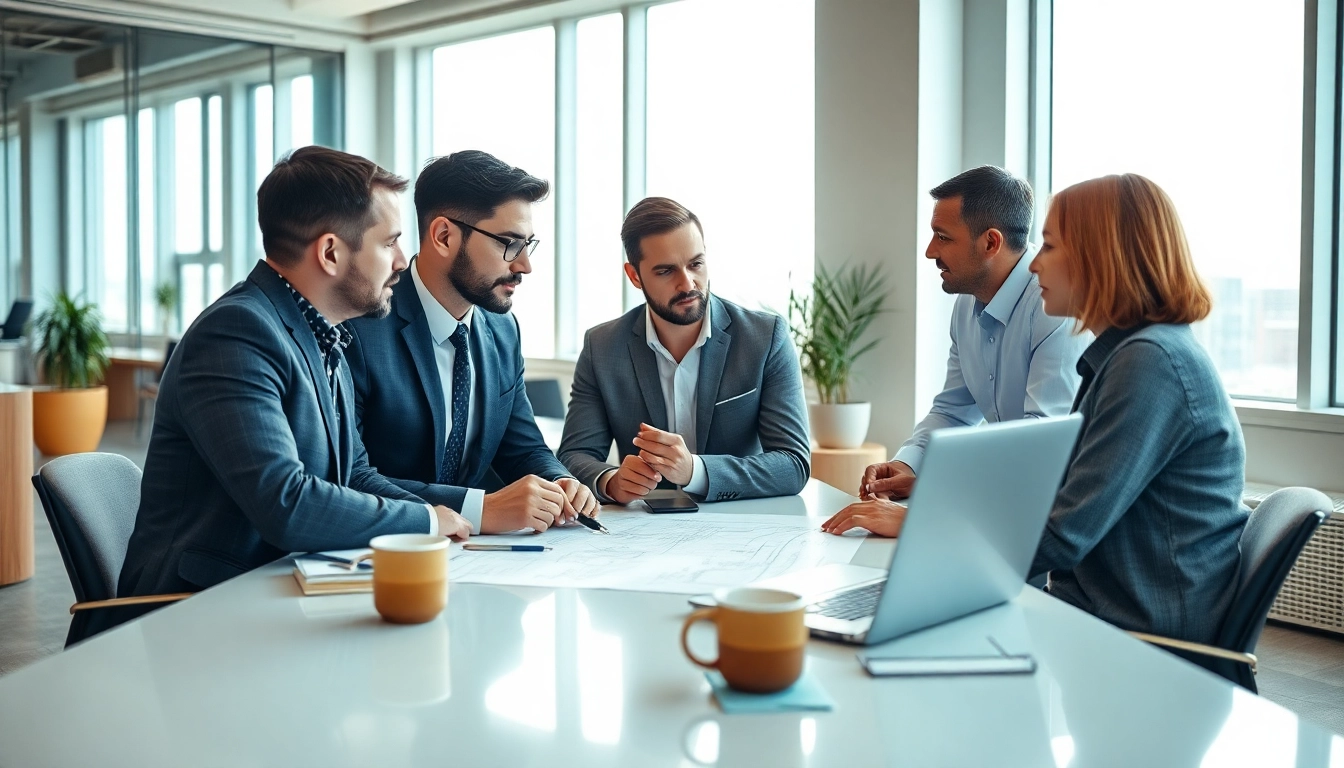Headhunter Ingenieure beraten in einem modernen Büro über Karrierechancen.
