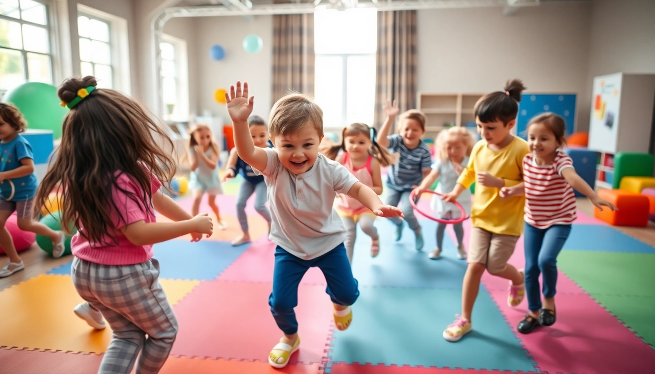 Hier klicken und informieren ueber Kinder, die spannende Bewegungsspiele drinnen spielen.