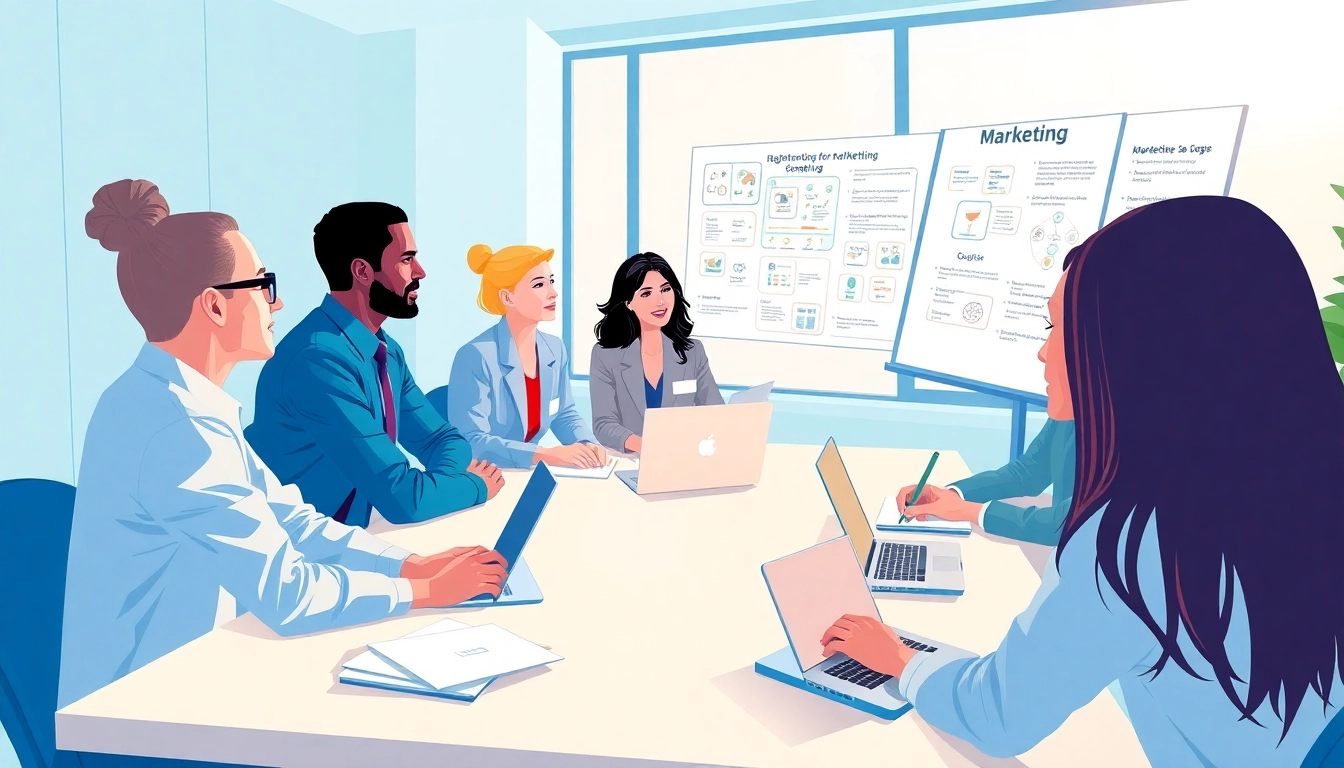Explore effective marketing für pflegedienste strategies with a diverse team collaborating in a bright office.