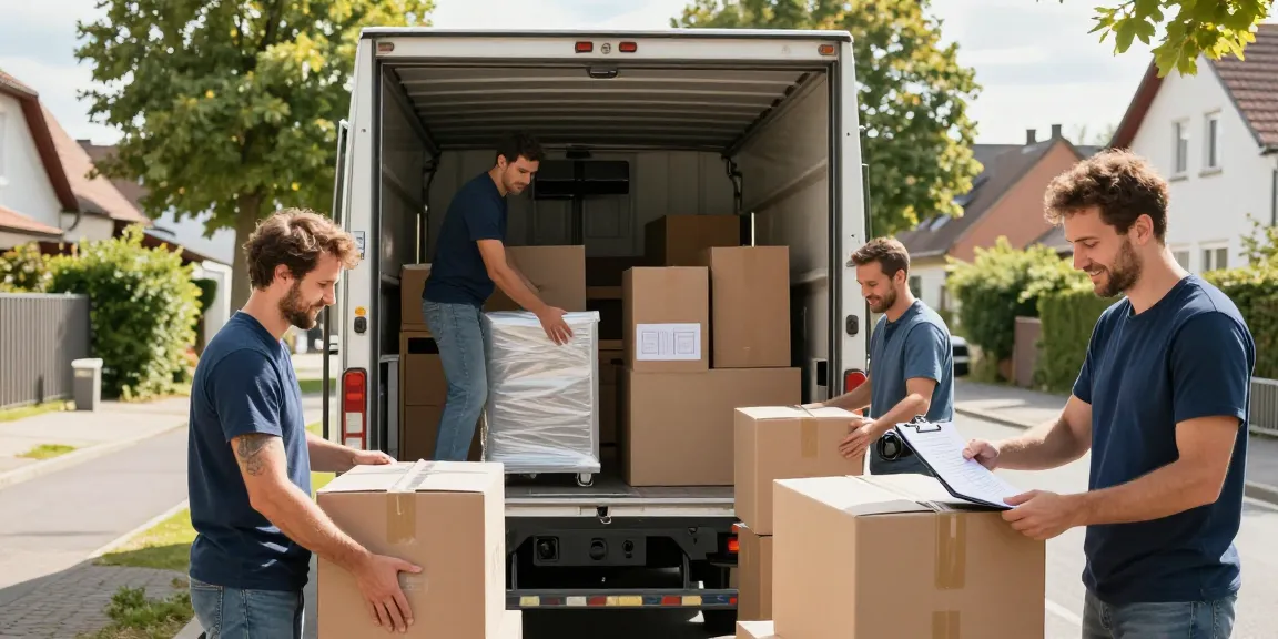 Umzugsunternehmen Bruchsal: Professionelles Team packt Möbel schnell und sorgfältig während eines Umzugs.