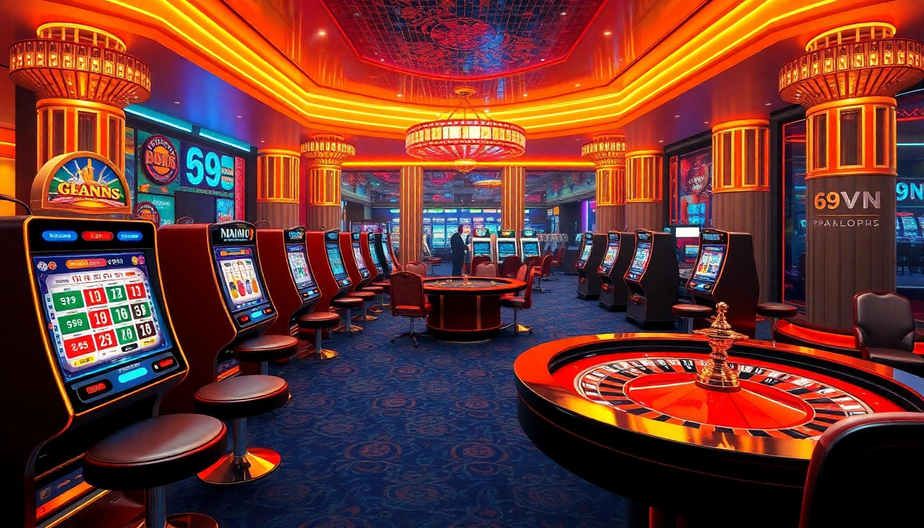 Experience excitement at 69VN's online casino with vibrant tables and thrilling gameplay actions.
