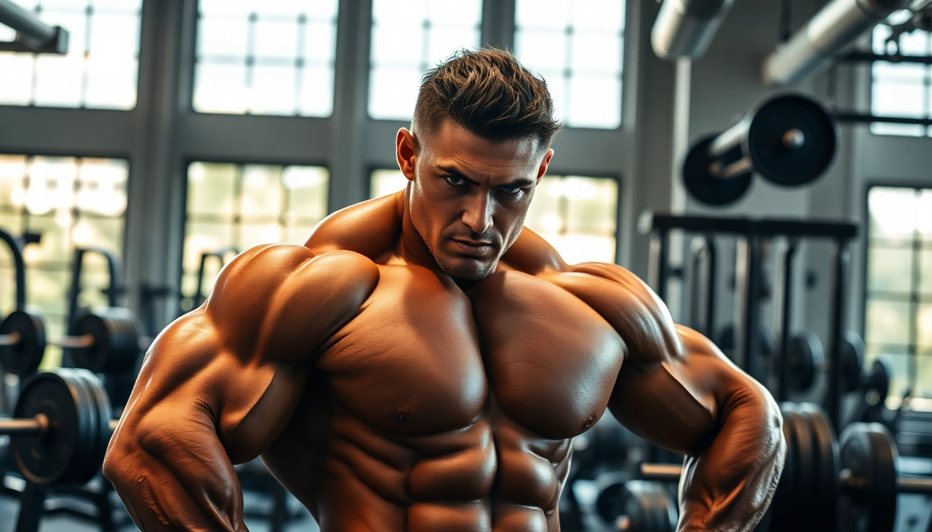 Drostabal-E Masteron Enanthate zeigt einen Bodybuilder in voller Konzentration im Fitnessstudio.