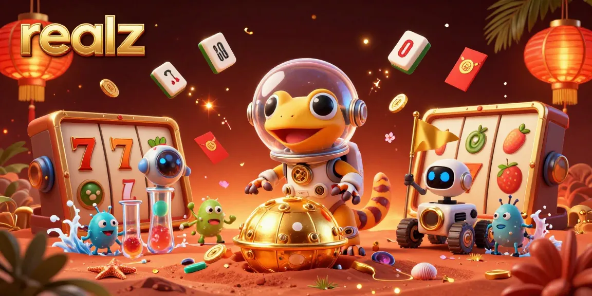 Experience the excitement of realz as a Martian gecko navigates a golden casino
