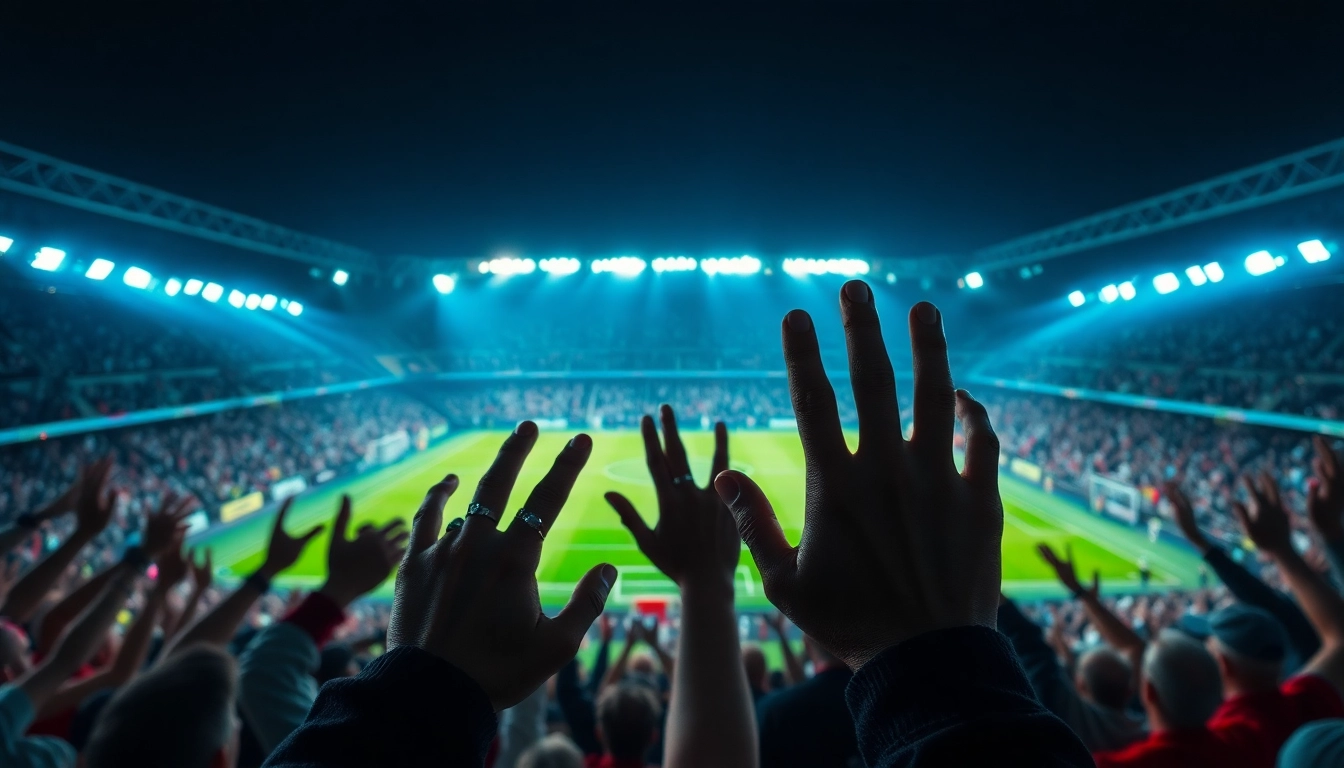 Erleben Sie die Aufregung bei sportwetten ohne lizenz im Fußballstadion mit jubelnden Fans und spannenden Wettmomenten.
