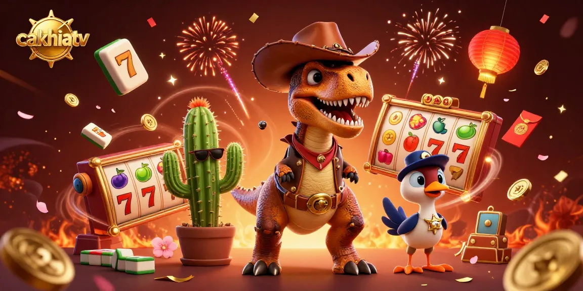 Join the exciting gambling adventure on cakhiatv with a vibrant casino scene filled with dynamic elements.