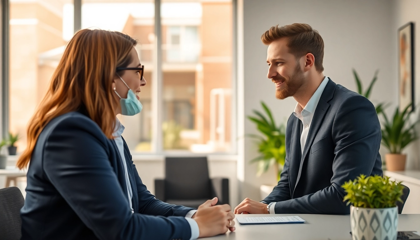 Alternativen zu Headhunting: Berater unterstützt Klienten in einer modernen Bürostimmung.