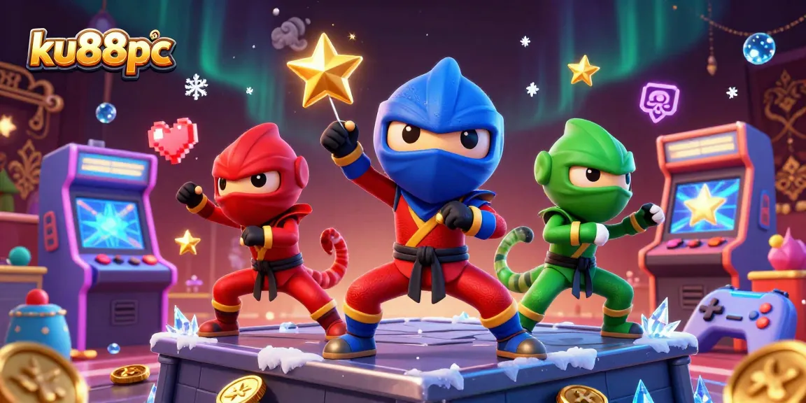 Experience thrilling martial arts with the ku88pc team at a vibrant casino video game scene.