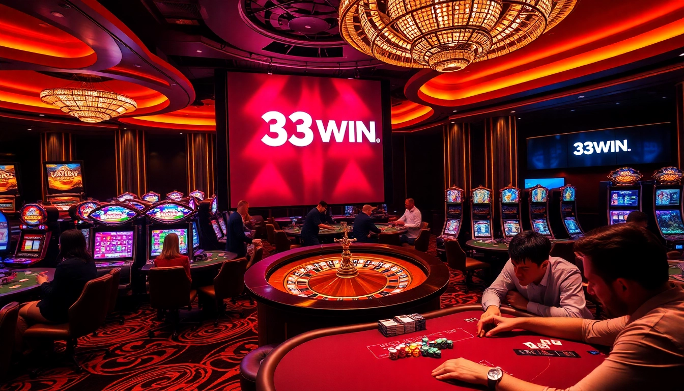 Experience thrilling gameplay at 33WIN casino with vibrant gaming tables and excitement.
