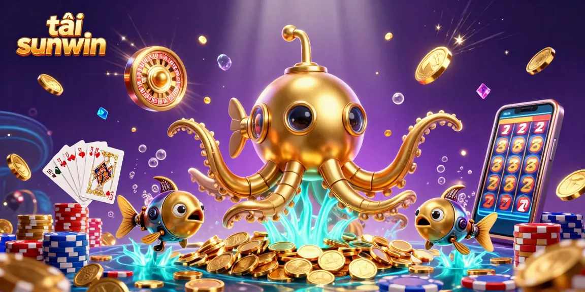 Experience the thrill as you tải sunwin amidst a vibrant 3D casino world filled with golden treasures and exciting games.
