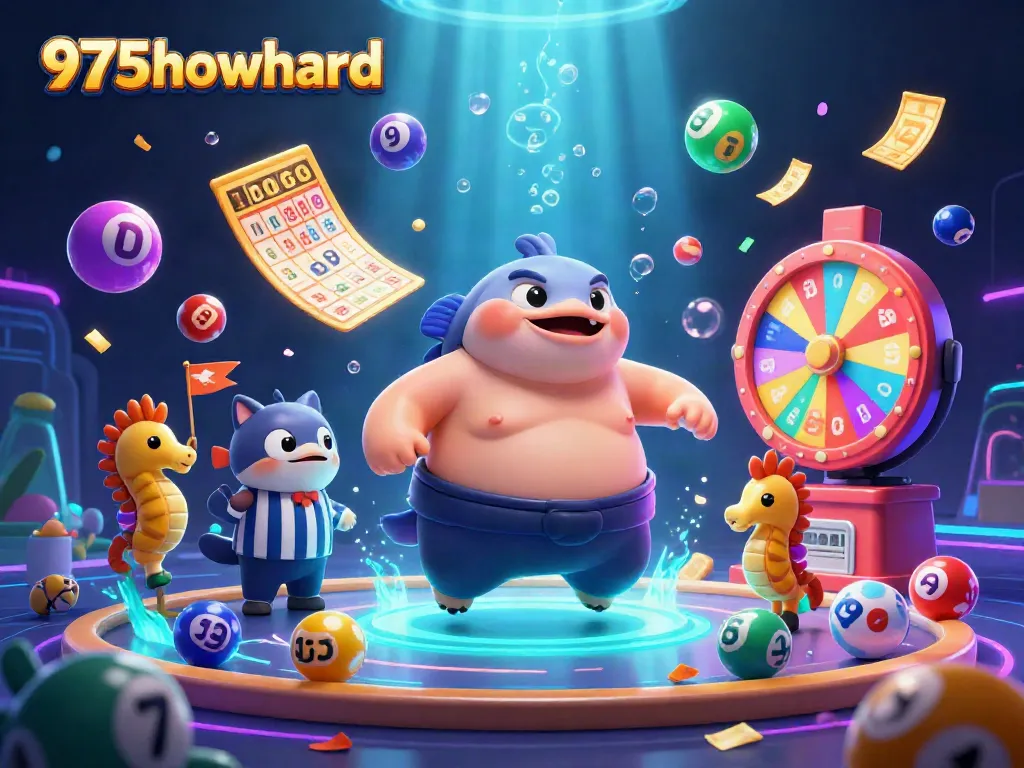 Engage in fun lottery activities at 975howard with a colorful underwater scene showcasing games and excitement.