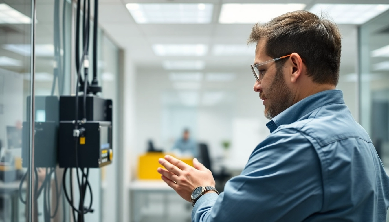 Fachkraft führt eine DGUV V3 Prüfung durch, um die Sicherheit elektrischer Geräte zu garantieren.