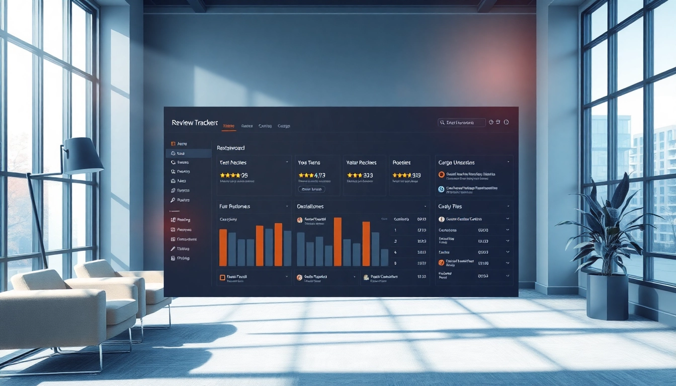 Dashboard für den Review Tracker, das verschiedene Kundenbewertungen und Feedback anzeigt, ideal für effektives Management.