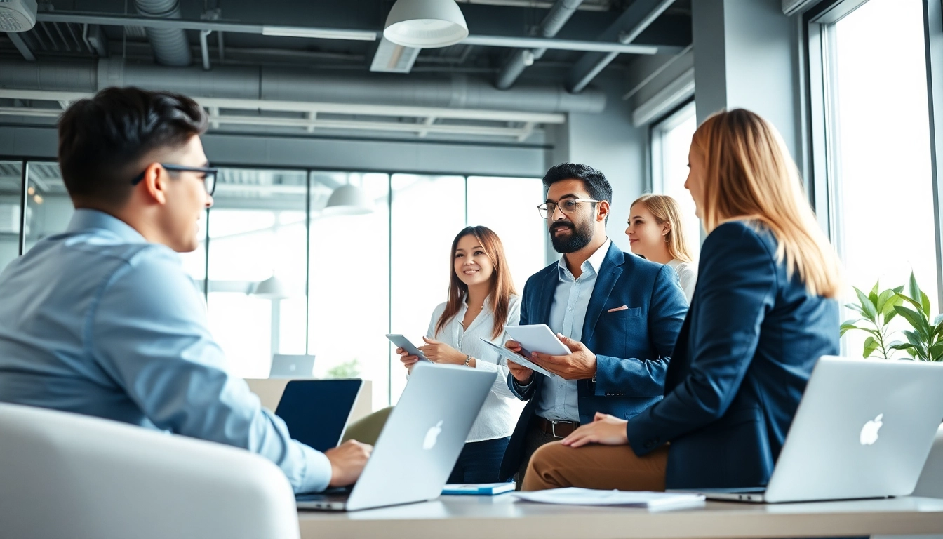 Headhunter IT berät Kunden in einem modernen Büro und zeigt professionelle Zusammenarbeit.