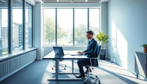 Headhunter Mühlheim: Professionelle Büroatmosphäre mit Laptop und Dokumenten.