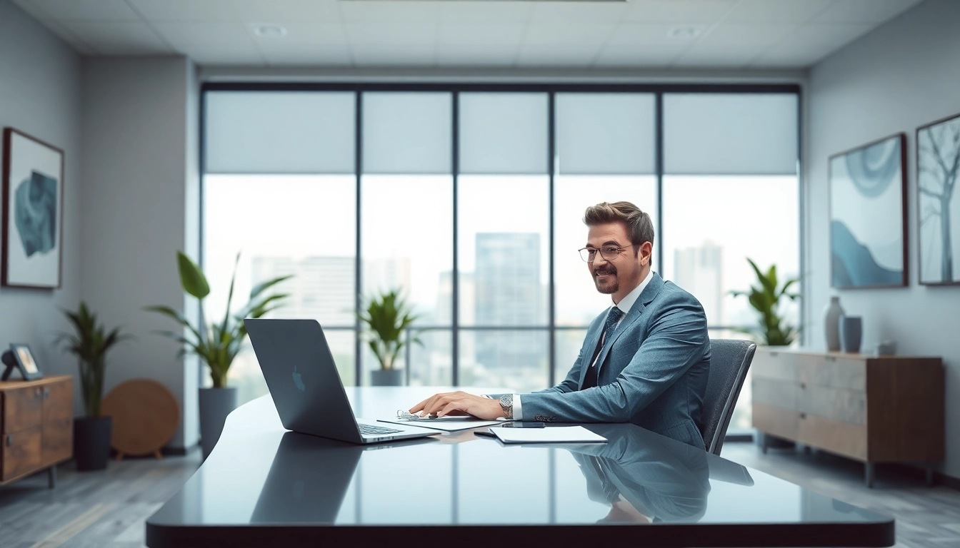Headhunter im modernen Büro, konzentriert am Telefon mit einem Kandidaten.