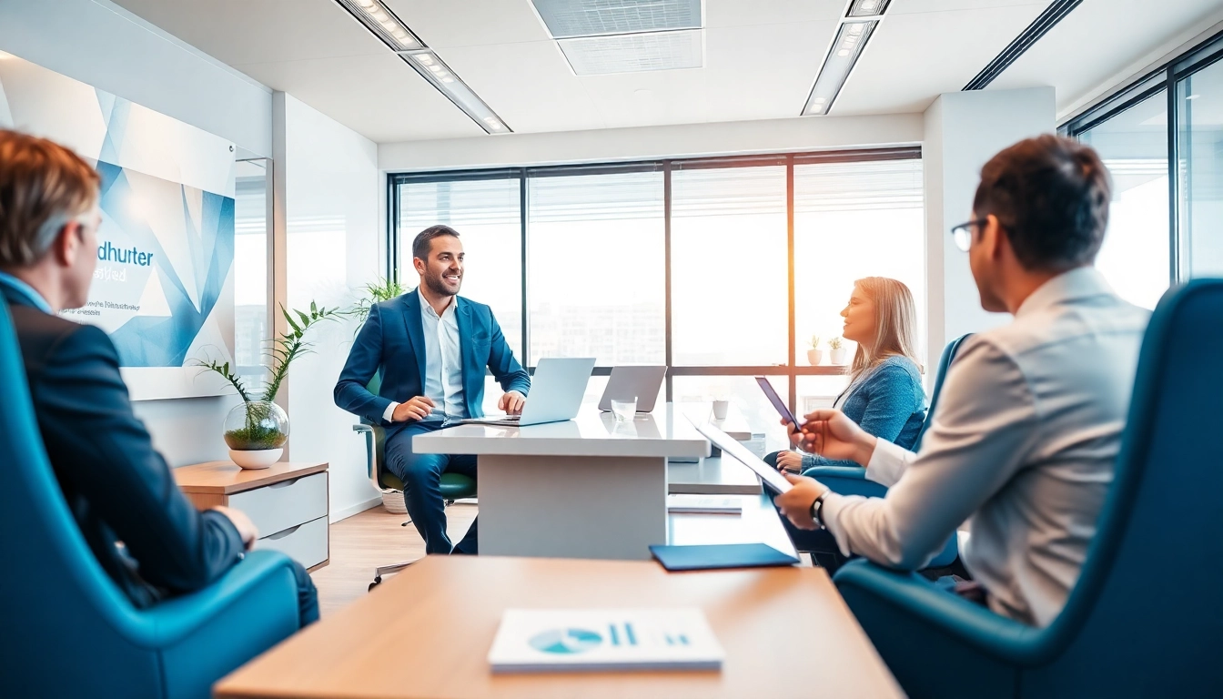 Headhunter Krefeld in action, showcasing a professional consultation in a modern office.