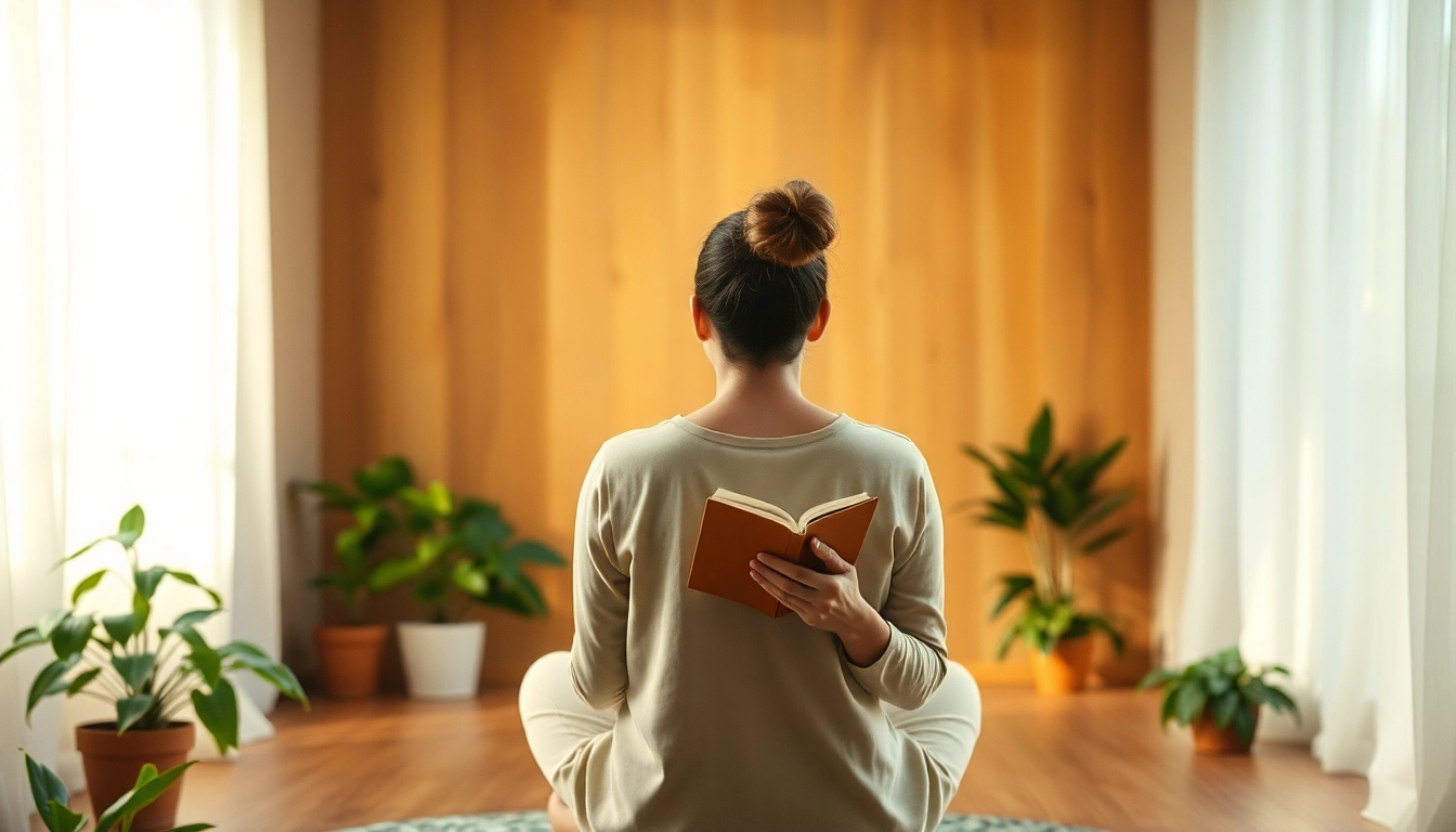 Eine Person reflektiert während des coachings in Lebenskrisen, umgeben von natürlicher Schönheit und warmem Licht.