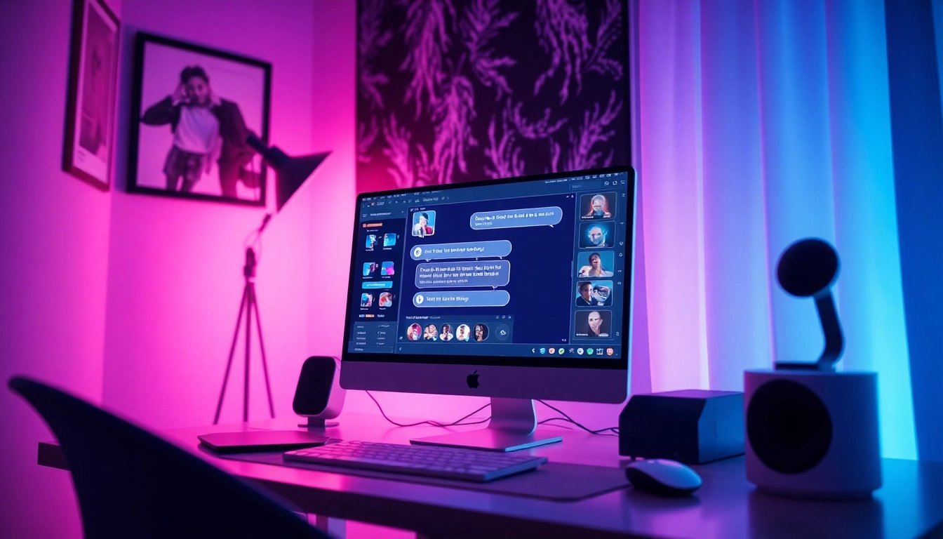 Engaging interactive AI chat porn experience with modern tech setup.