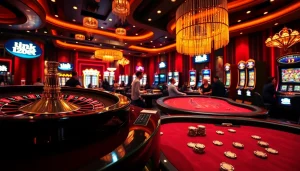 Experience thrilling gameplay at link 12bet with exciting casino tables and vibrant gambling atmosphere.