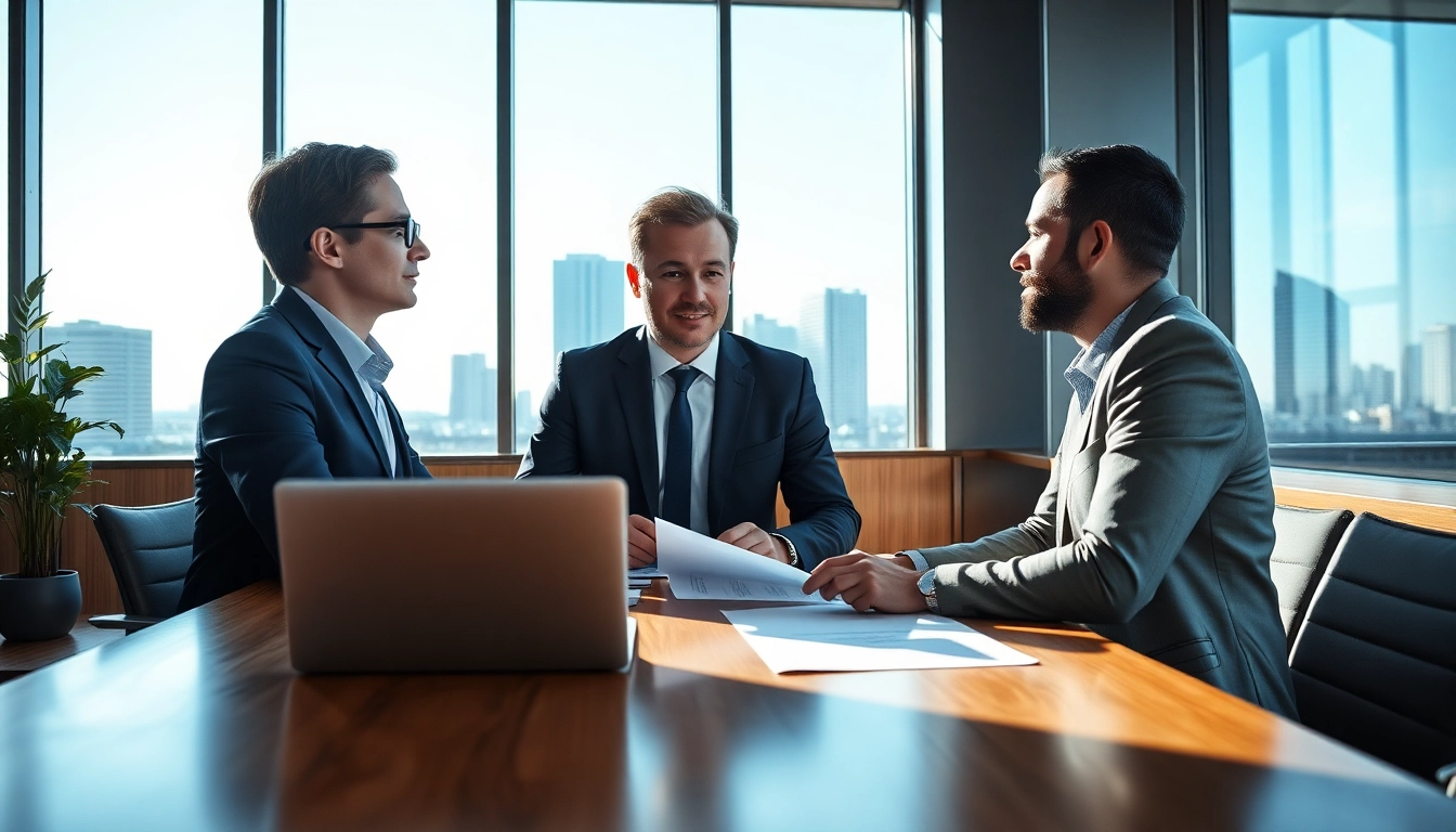 Headhunter Schweiz berät Kandidaten in einem modernen Büro.