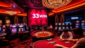 Experience thrilling gameplay at 33WIN casino with vibrant gaming tables and excitement.