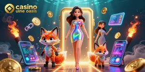 Experience the thrill of casino ohne oasis with vibrant 3D characters and glowing crypto elements.