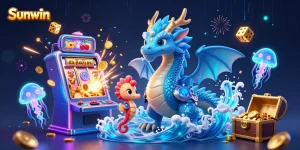 Experience the vibrant world of Sunwin with a dazzling jackpot explosion and mystical sea creatures.
