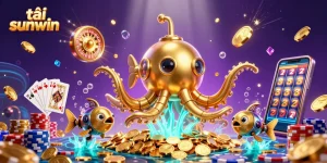 Experience the thrill as you tải sunwin amidst a vibrant 3D casino world filled with golden treasures and exciting games.